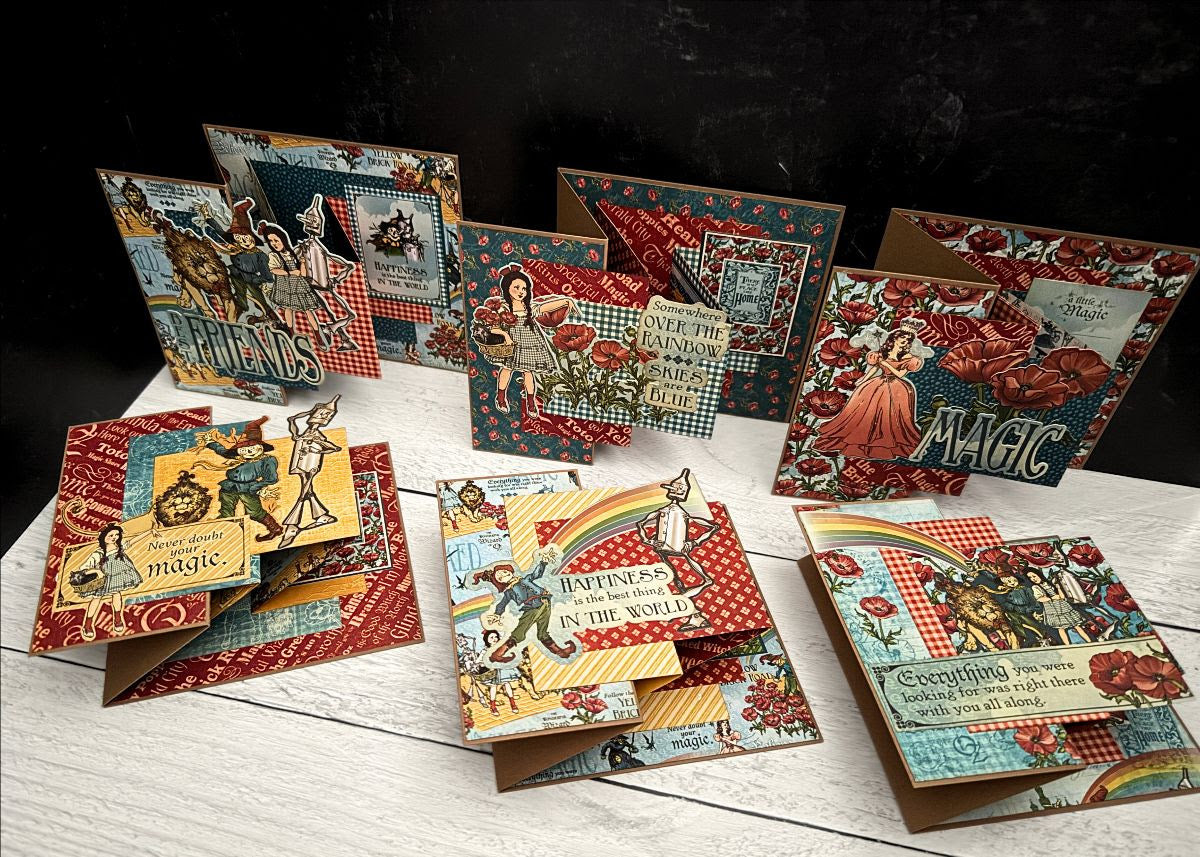 Graphic 45 Card Class Series  - Wonder of Oz Triple Z-Fold Card Set