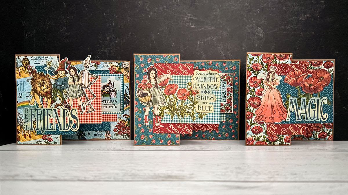 Graphic 45 Card Class Series  - Wonder of Oz Triple Z-Fold Card Set