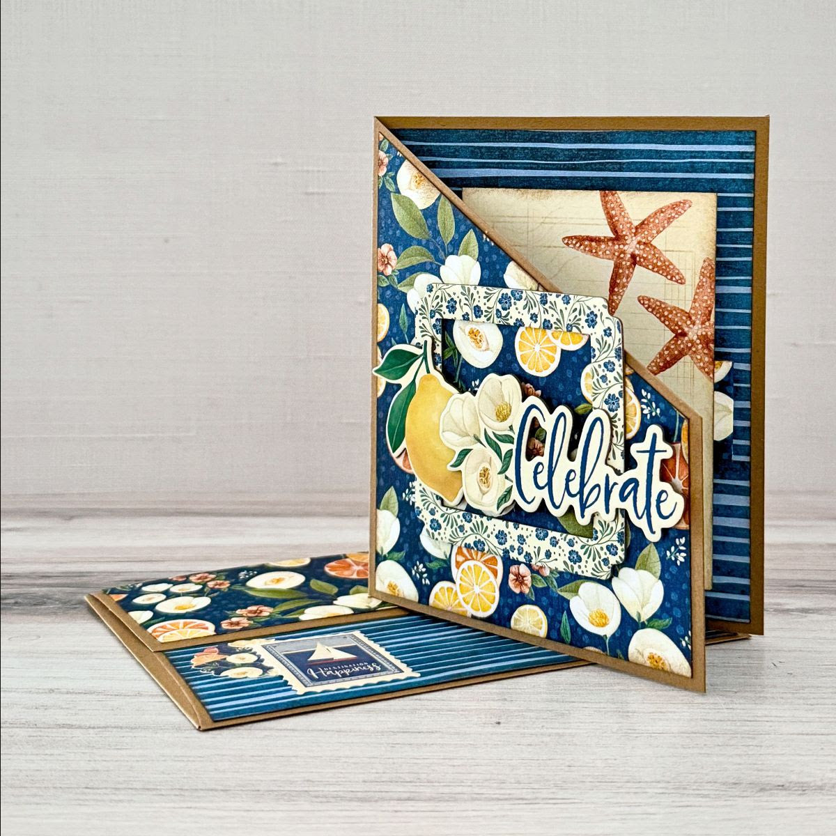 Graphic 45 Card Class Series  - Take the Scenic Route Peel Back Card Kit