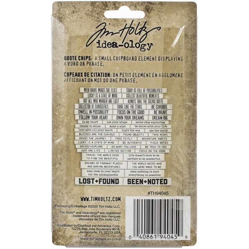 Idea-Ology Chipboard Quote Chips - Theories