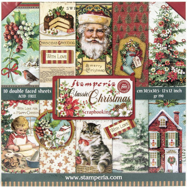 Double Face Classic Christmas- Block 10 Sheets 12x12