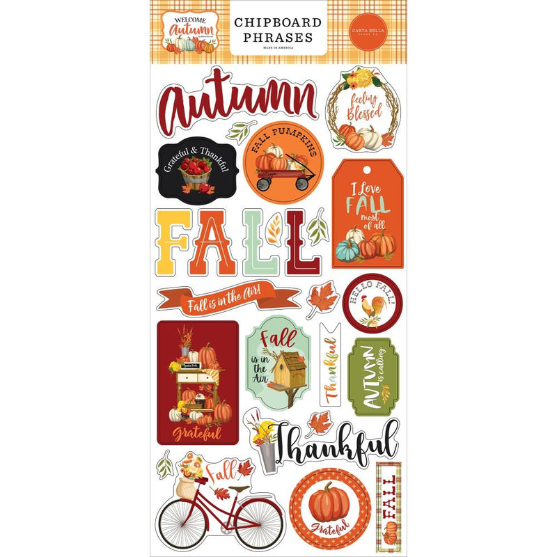 Welcome Autumn Chipboard Phrases