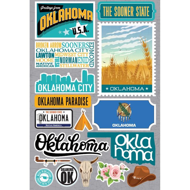 Reminisce Jet Setters 3.0 State Dimensional Stickers - Oklahoma
