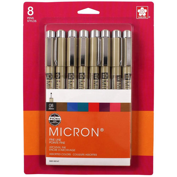 Sakura Pigma Micron .5mm Pen Set 8/Pkg