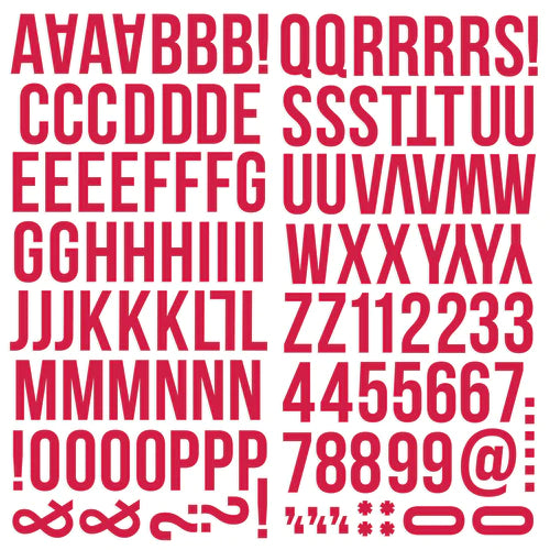 Color Vibe Collection - Foam Stickers - Alpha - Red