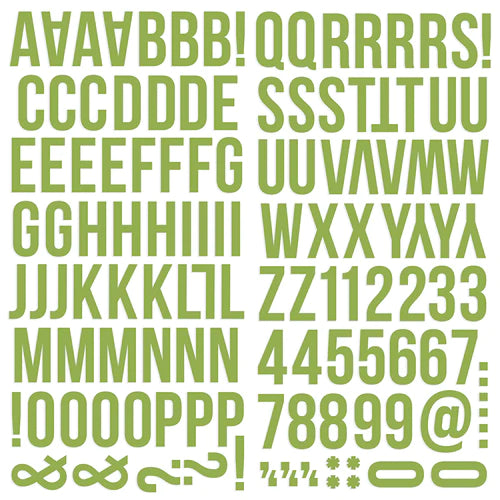 Color Vibe Collection - Foam Stickers - Alpha - Green