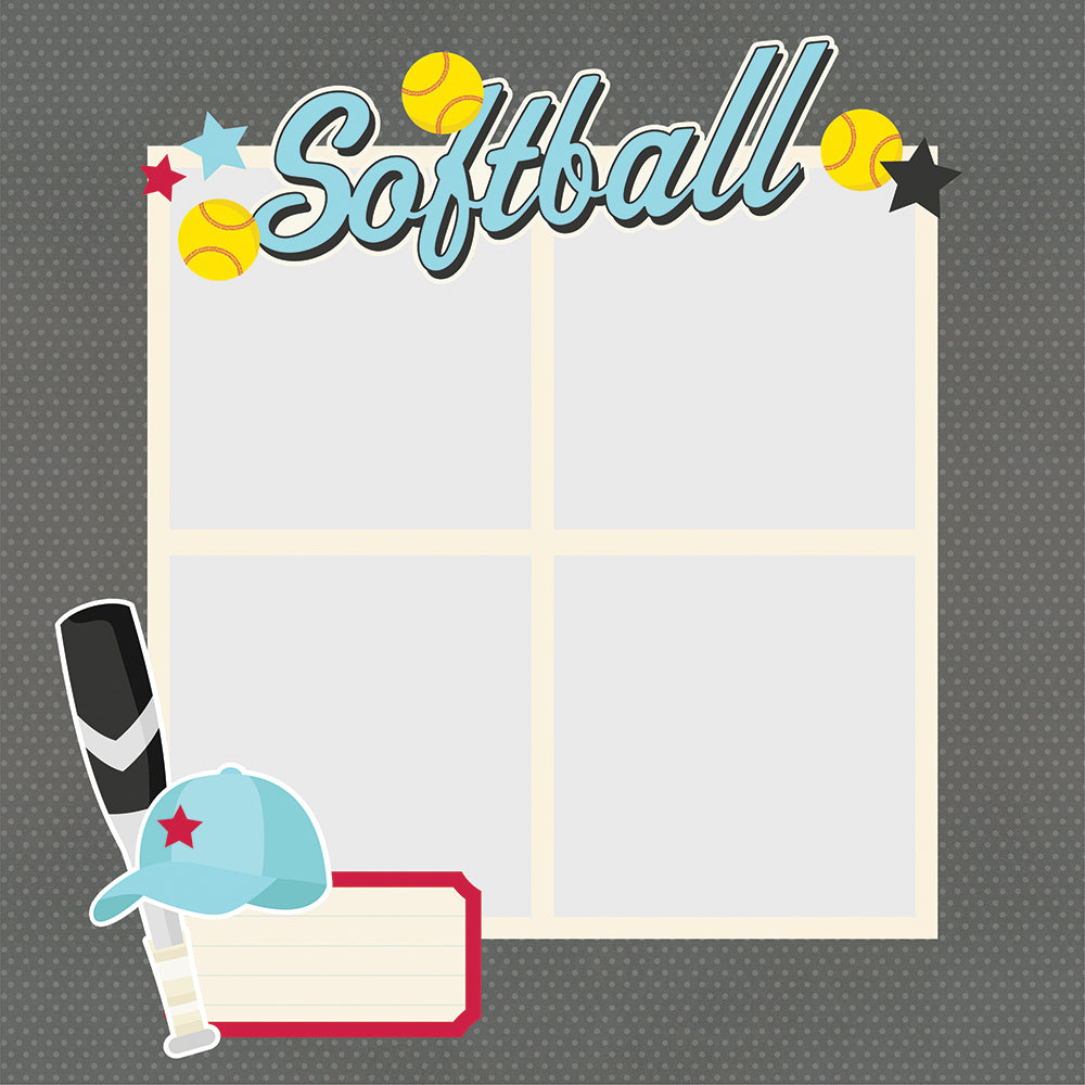 Simple Pages Page Pieces - Softball