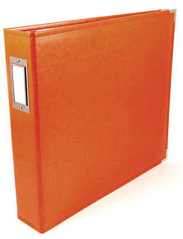 Classic Leather - 12x12 Three Ring Album - Orange Soda