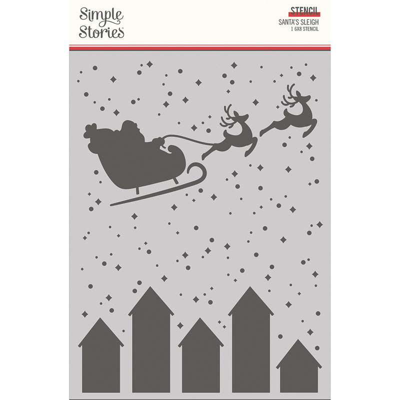 Hearth & Holiday - 6x8 Stencil -  Santa's Sleigh