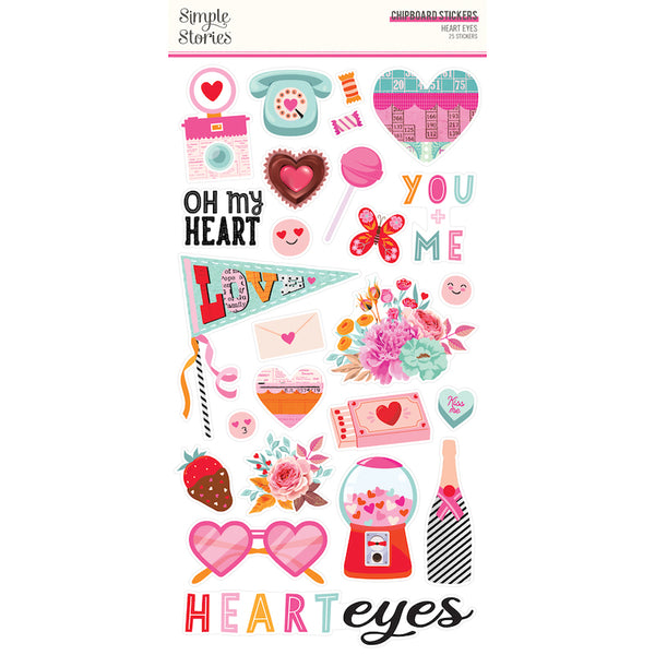Heart Eyes - 6x12 Chipboard Stickers