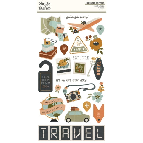 Here + There - 6x12 Chipboard Stickers