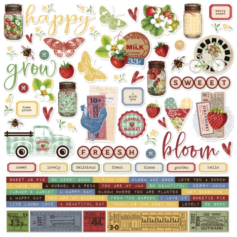 Simple Vintage Berry Fields - Cardstock Stickers