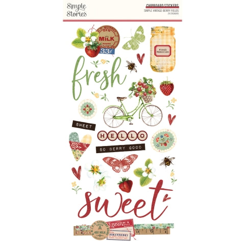 Simple Vintage Berry Fields - 6x12 Chipboard Stickers