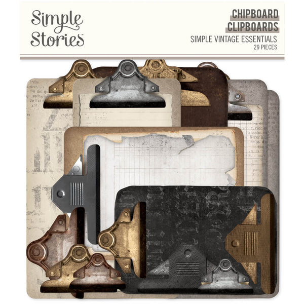 Simple Vintage Essentials  - Chipboard Clipboards
