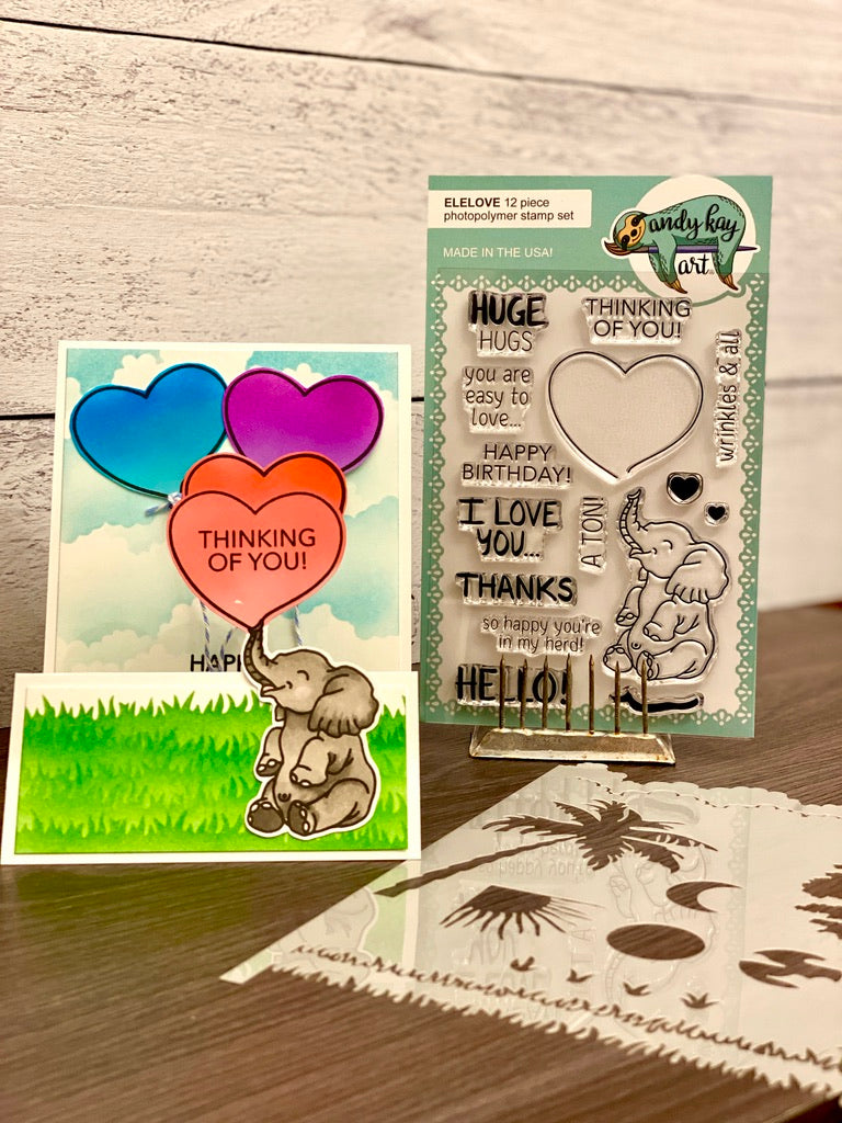 Sending Huge Hugs Stamp and Stencil Kit by Amy Sonnemann