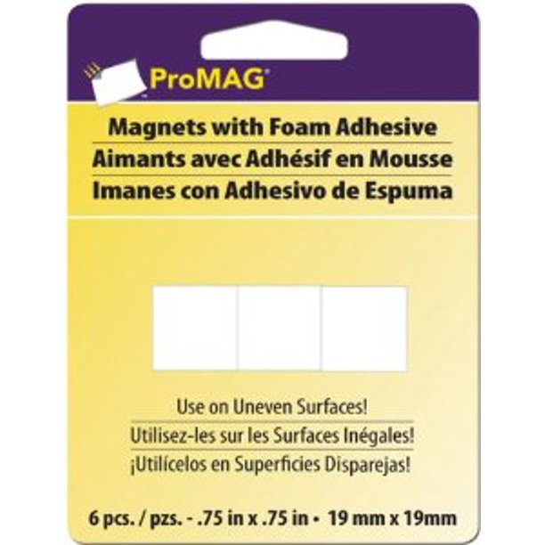 Pro MAG® Magnets with Foam Adhesive, 3/4"