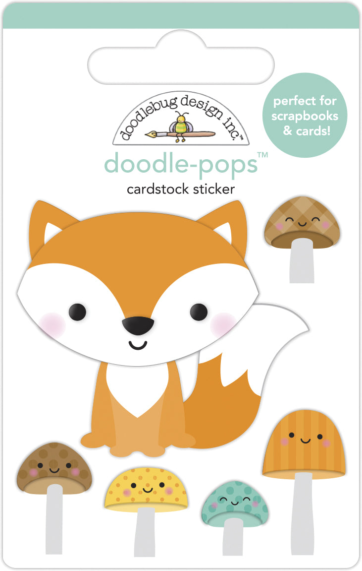 Doodle-Pops 3D Cardstock Sticker - Fox & Friends
