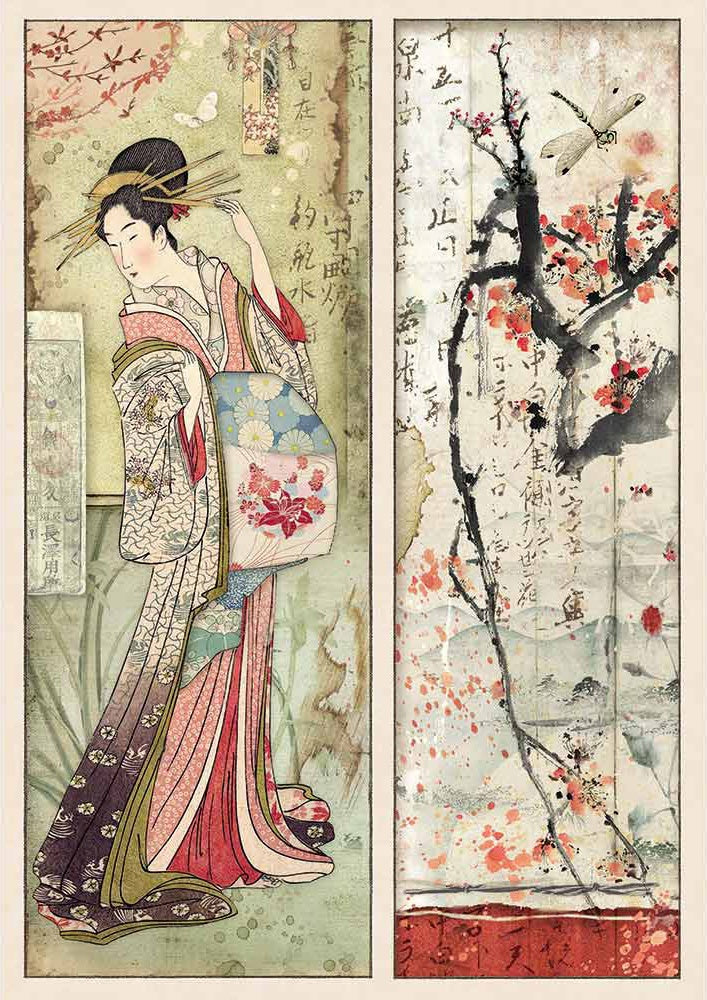 Geisha Stamperia Rice Paper Sheet A4