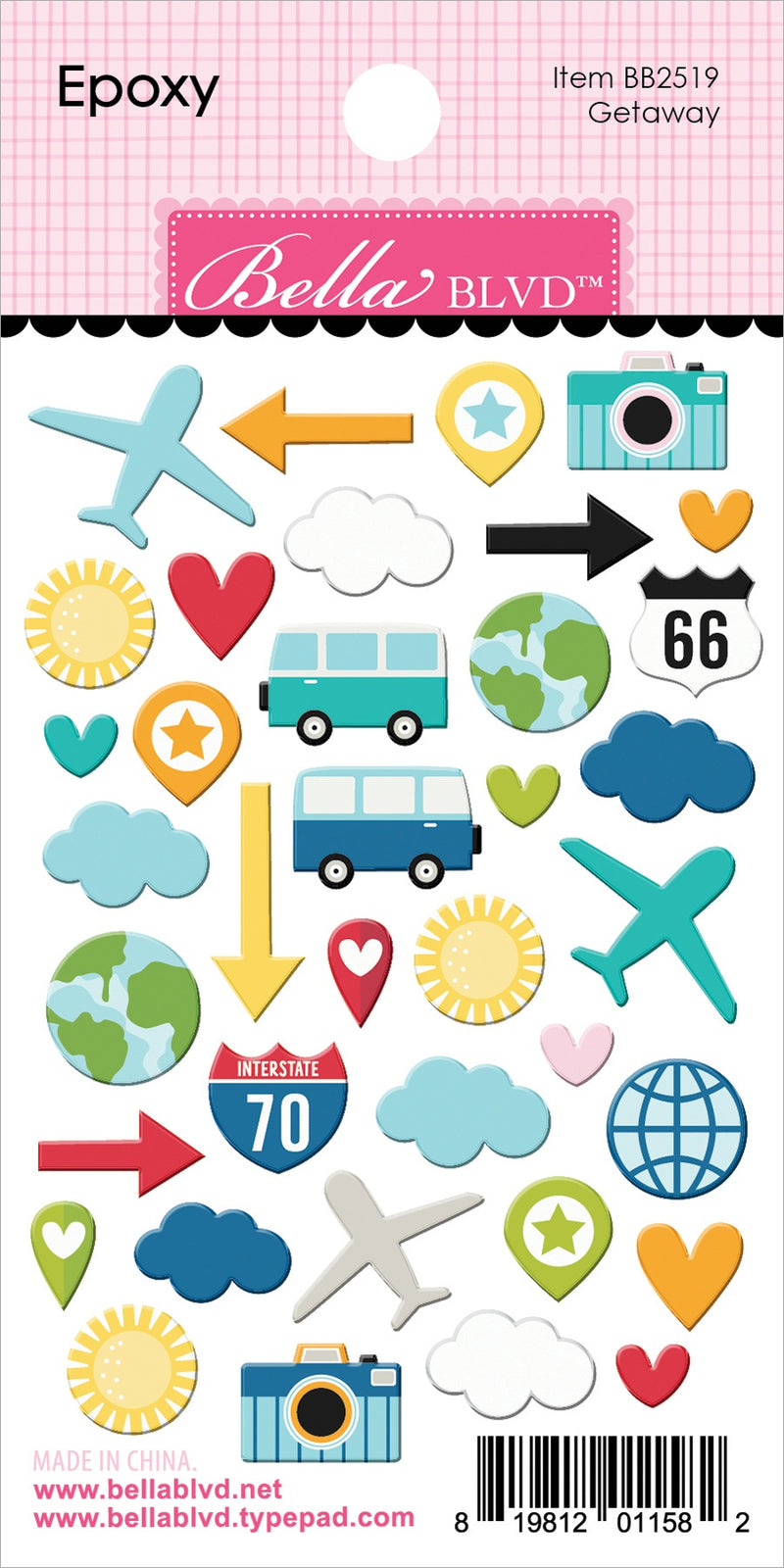 Time To Travel Collection - Epoxy Stickers - Getaway