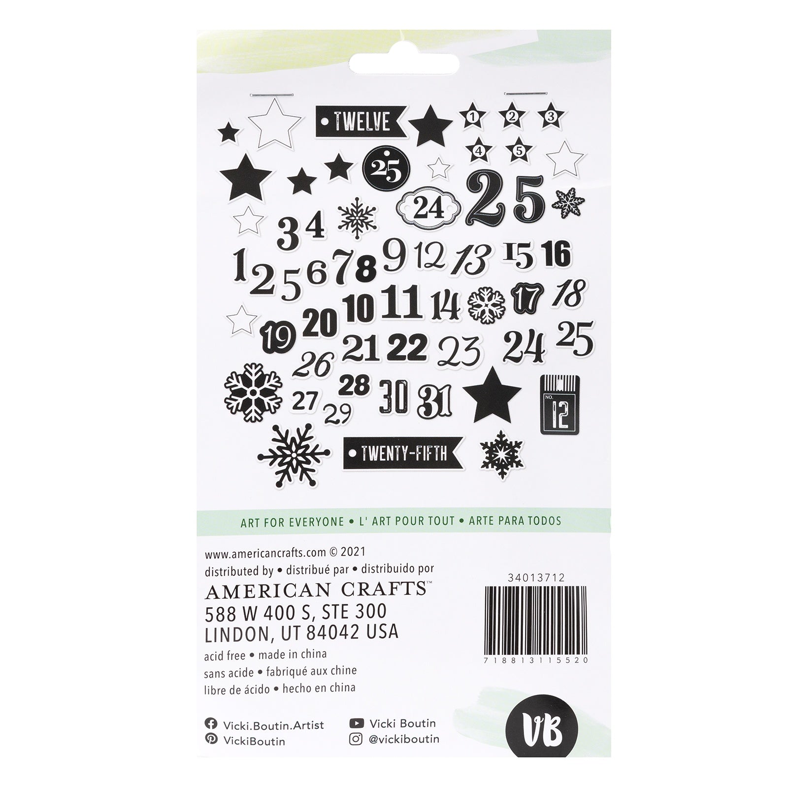 Evergreen & Holly Mixed Chipboard Stickers