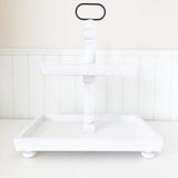 Tiered Tray - Distressed White Finish, Rectangle