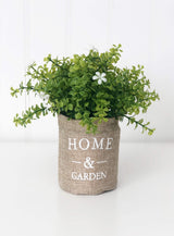 Tray Decor - Home & Garden Burlap Bag & Spring Flowers