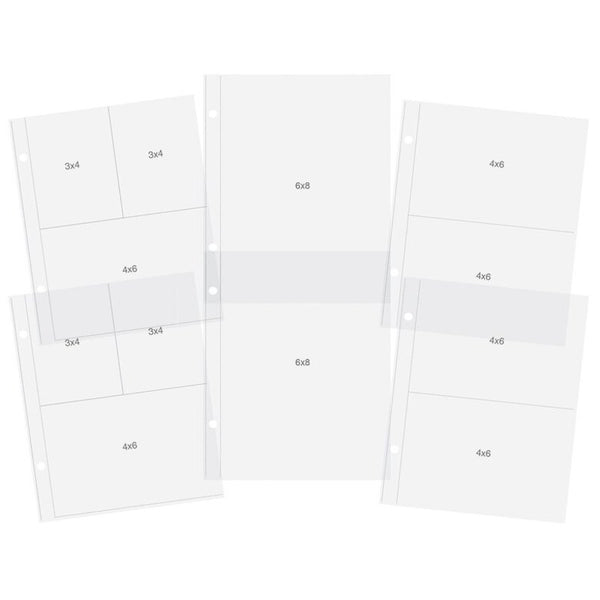Sn@p! Pocket Pages Multi pack For 6"X8" Binders 12/Pkg