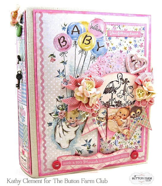 Authentique's Swaddle Baby Girl Mini Album Kit by Kathy Clement~ Digital Tutorial