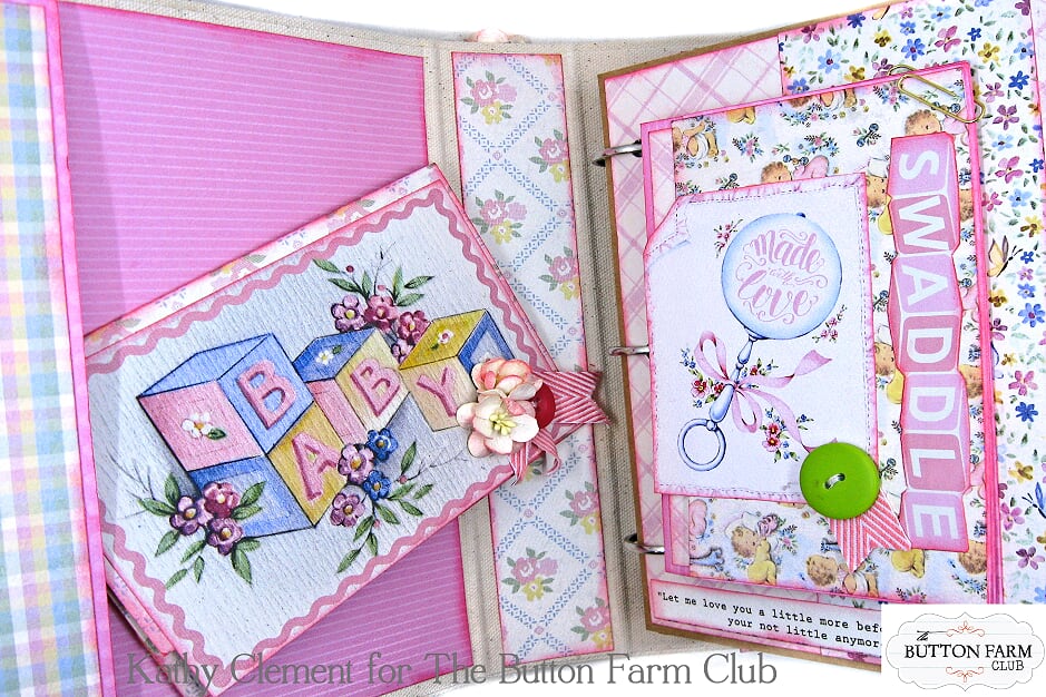 Authentique's Swaddle Baby Girl Mini Album Kit by Kathy Clement~ Digital Tutorial