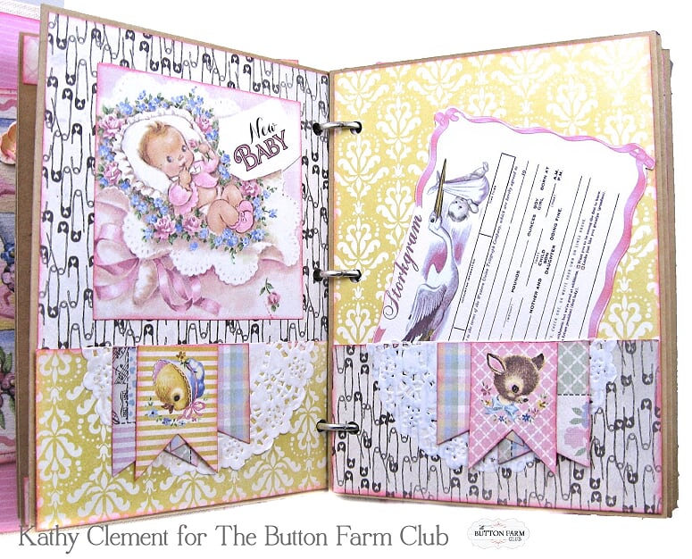Authentique's Swaddle Baby Girl Mini Album Kit by Kathy Clement~ Digital Tutorial