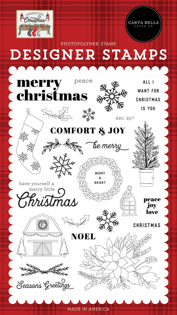 Farmhouse Christmas - Peace Love Joy Stamp Set