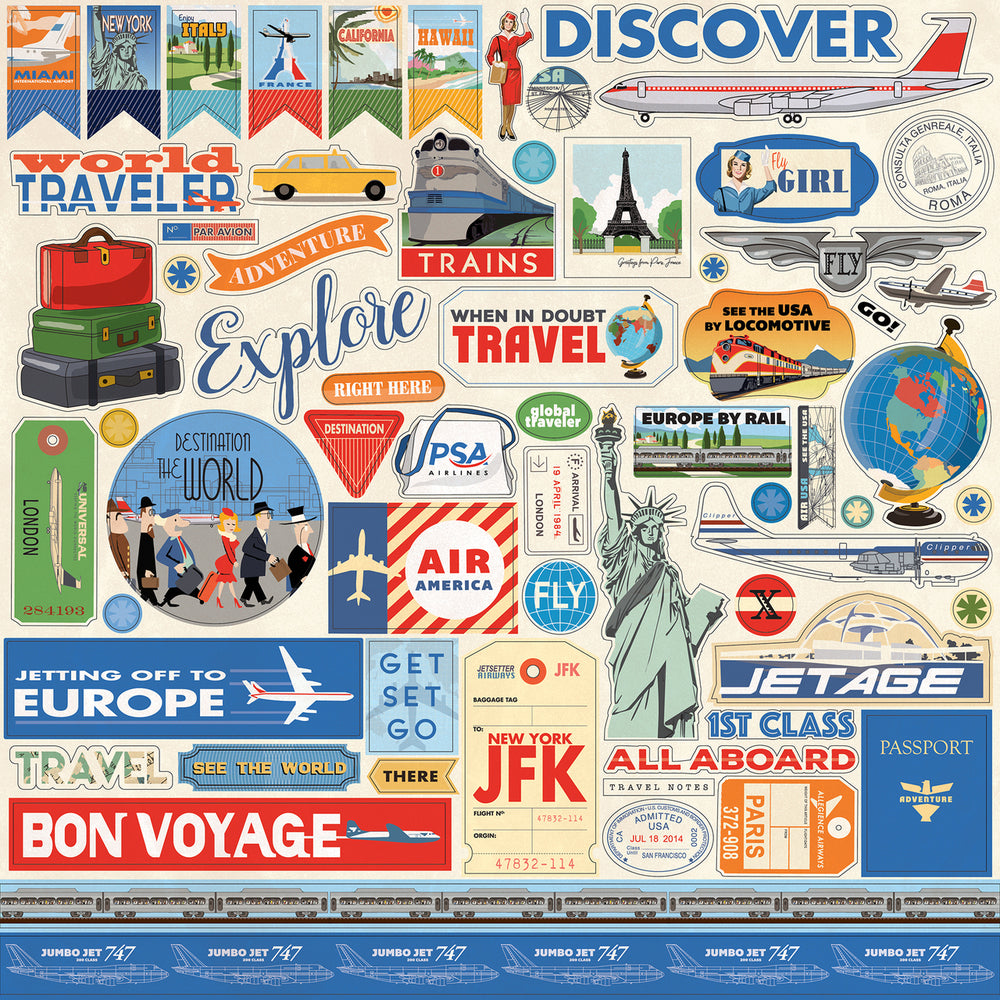 PASSPORT 12X12 Sticker Sheet by ECHO PARK