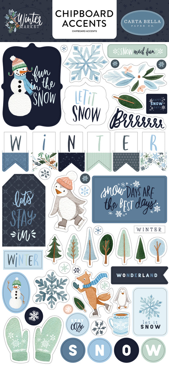 Winter Market Chipboard Accents
