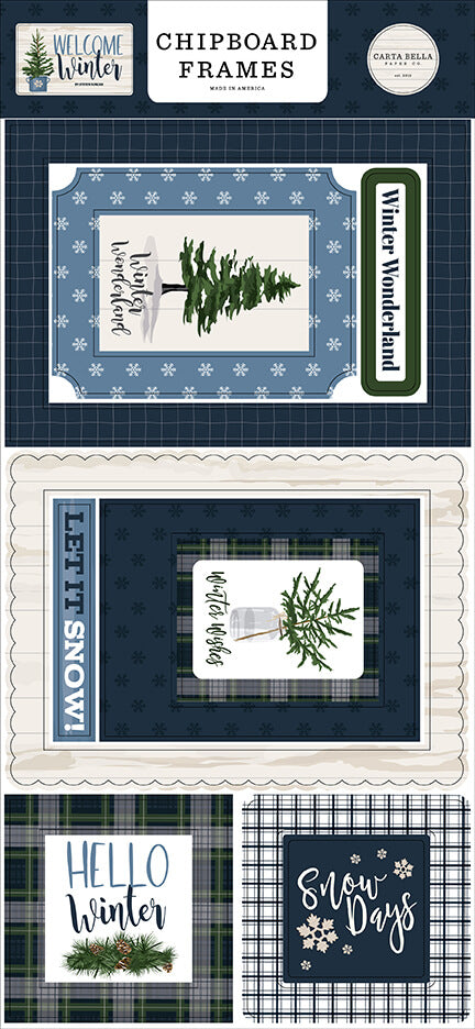 Welcome Winter 6x13 Chipboard Frames