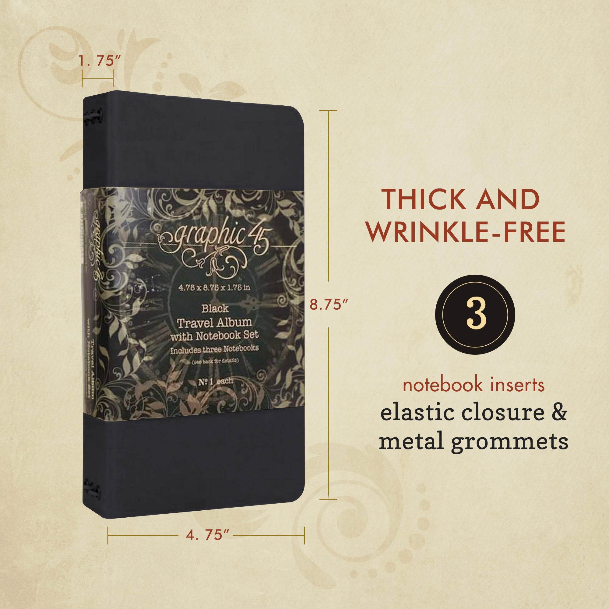 Travel Album with Notebook Set ~ black