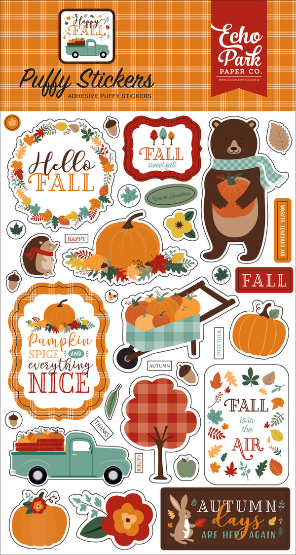 Happy Fall Puffy Stickers