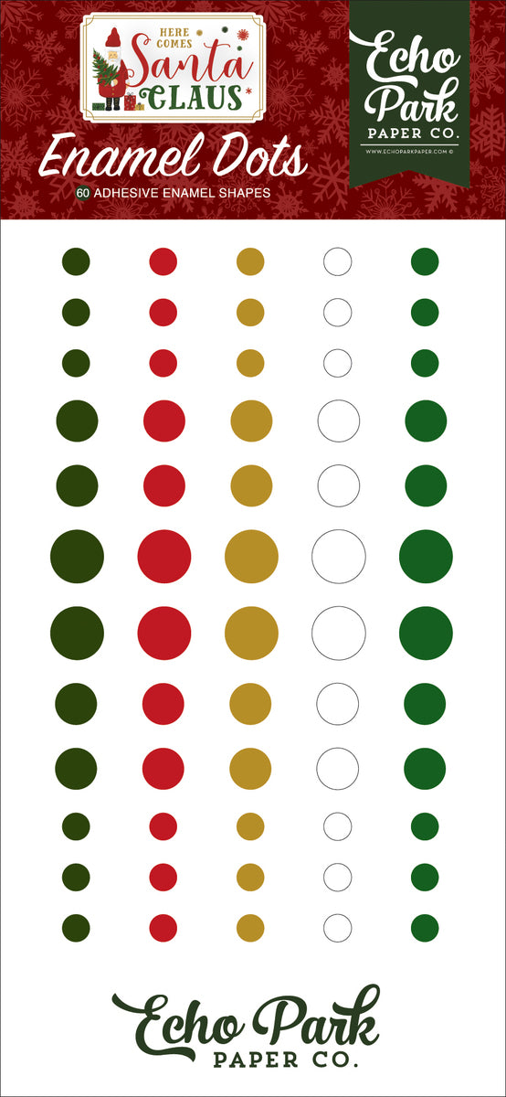 HERE COMES SANTA CLAUS ENAMEL DOTS