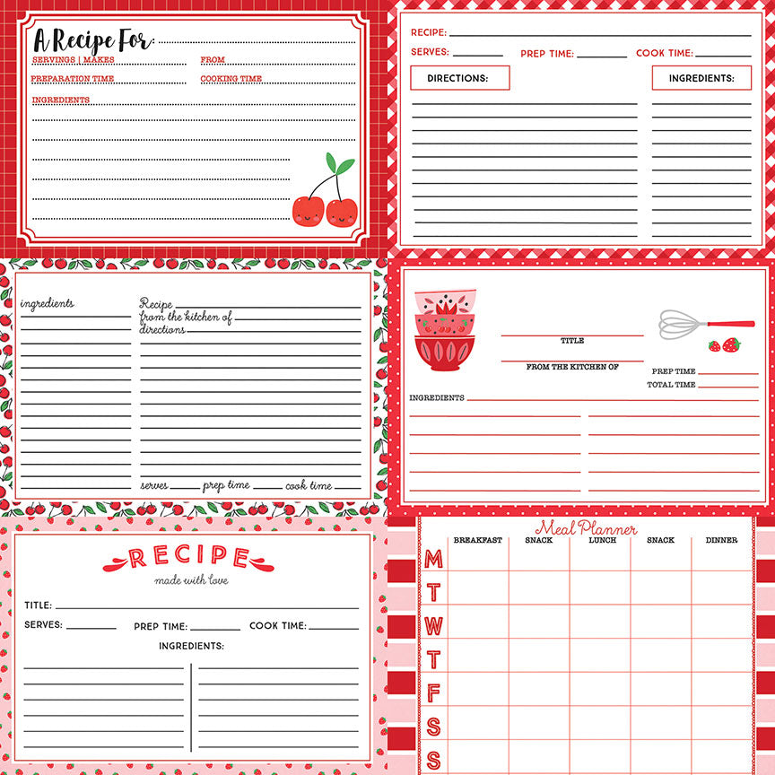 Happy Fruit - Red Recipe Cards