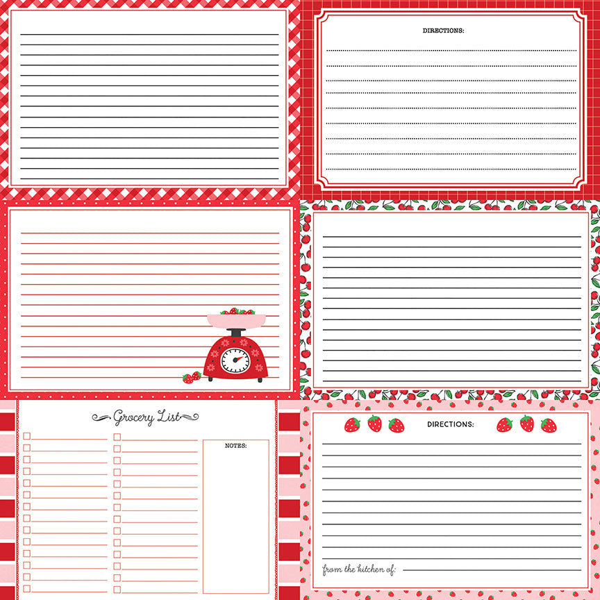 Happy Fruit - Red Recipe Cards