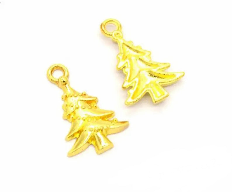 Christmas Tree Charms - Gold