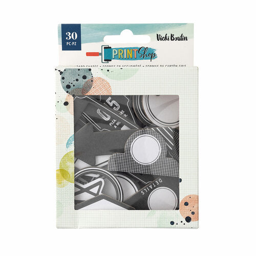 Print Shop Collection - Embellishments - Mixed Chipboard Shapes