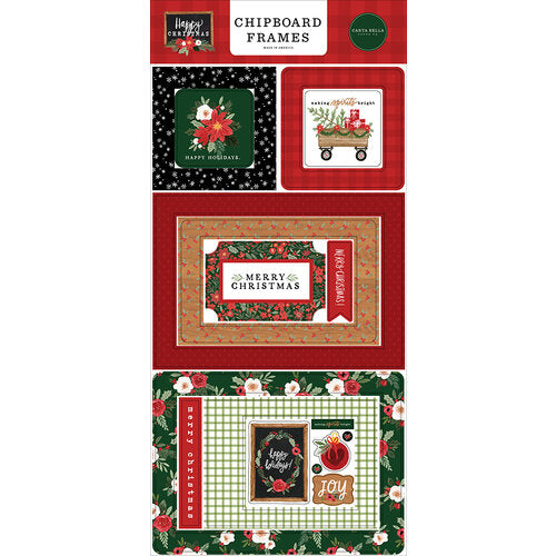 Happy Christmas Collection Chipboard Frames