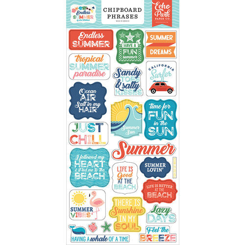 Endless Summer Collection - Chipboard Phrases