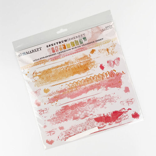 Spectrum Sherbet Collection - 12 x 12 Rub-On Transfers - Strawberry Lemonade