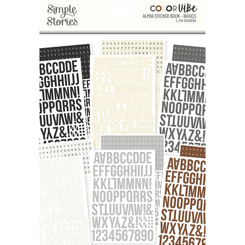 Color Vibe Collection - Sticker Book - Alpha - Basics