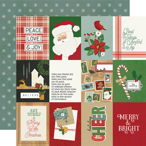 Hearth and Holiday Collection - 12 x 12 Double Sided Paper - 3 x 4 Elements