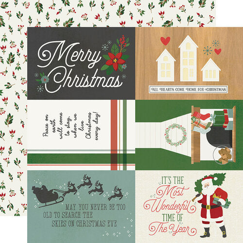 Hearth and Holiday Collection - 12 x 12 Double Sided Paper - 4 x 6 Elements