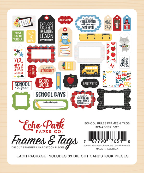 SCHOOL RULES FRAMES & TAGS by ECHO PARK