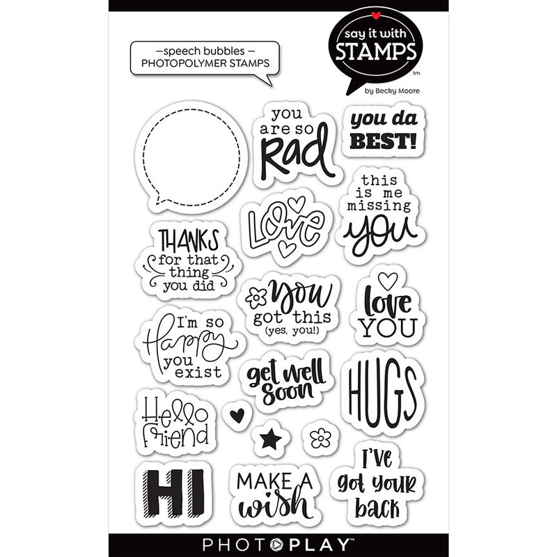 Say It With Stamps Collection - Clear Photopolymer Stamps - Speech Bubbles