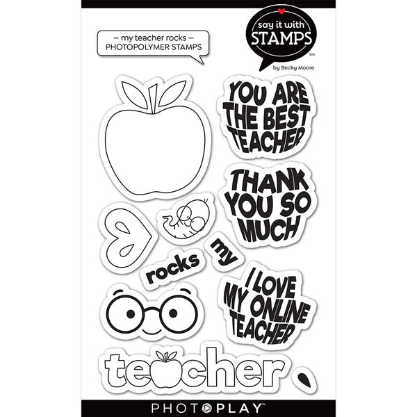 Say It With Stamps Collection - Clear Photopolymer Stamps - My Teacher Rocks